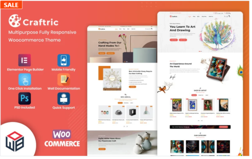 Craftric - Art Gallery, Painting Multipurpose eCommerce WordPress Template