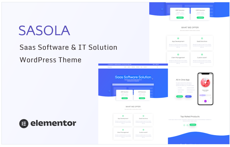 Sasola - SaaS Software and IT Solution WordPress Theme