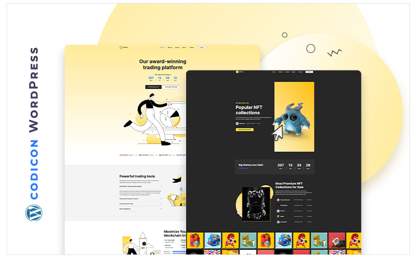 Codicon – Crypto Exchange and Fintech Companies WordPress Theme