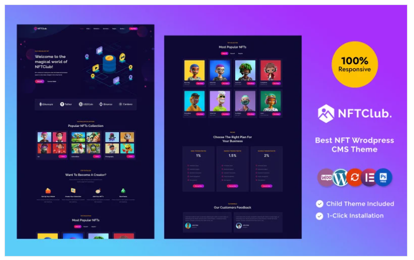NFTClub - NFT Marketplace Multipurpose Wordpress Theme