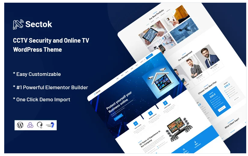 Sectok - CCTV Security and Online TV WordPress Theme