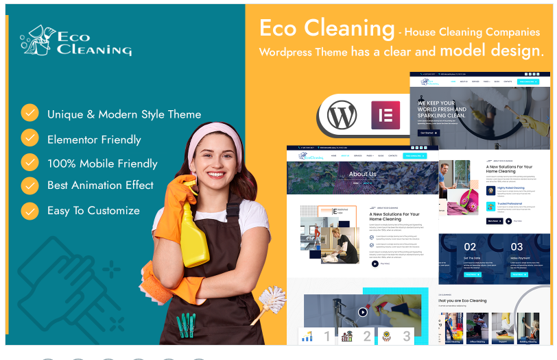 Eco Cleaning - House Cleaning Companies Wordpress Theme