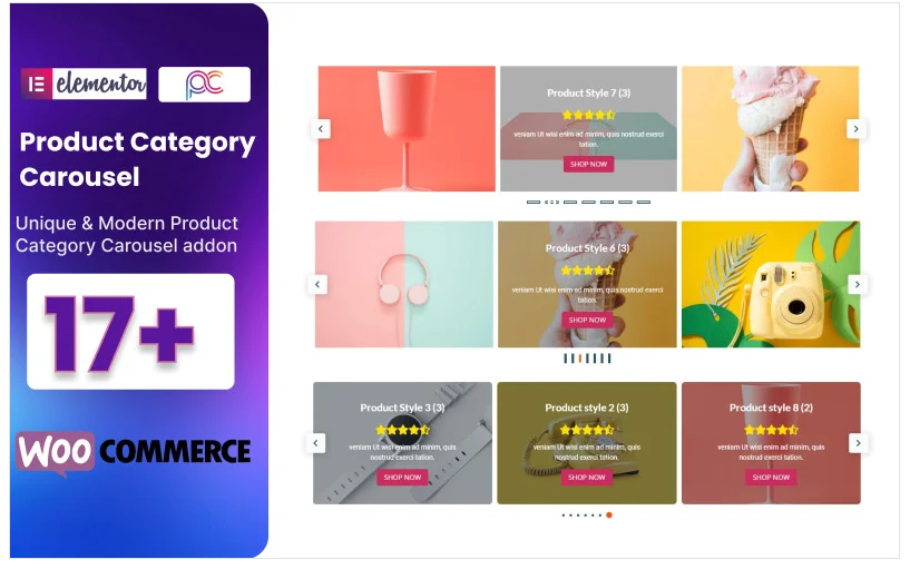 WooCommerce Product Category Carousel WordPress Plugin For Elementor