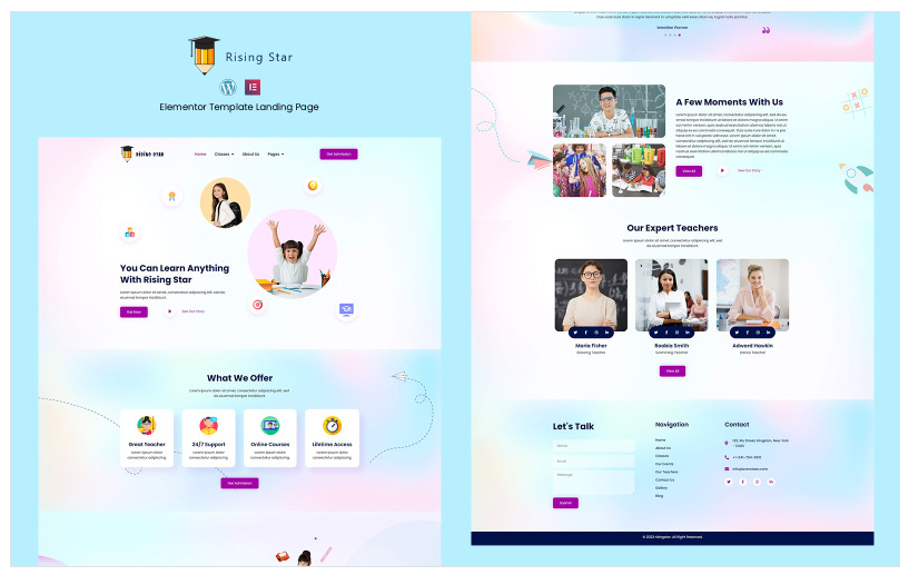 Rising Star - Education Ready to Use Elementor Template Kit