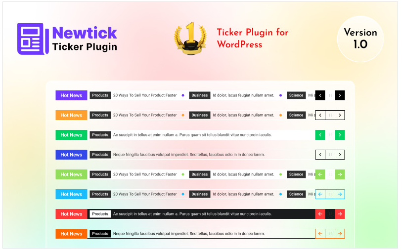 Newtick - Ticker WordPress Plugin for Sticky and Sidebar