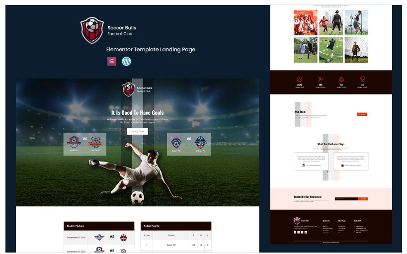 Soccer Bulls - Football Club Elementer Template