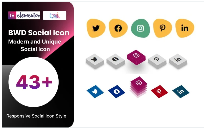 Social Icon WordPress Plugin For Elementor