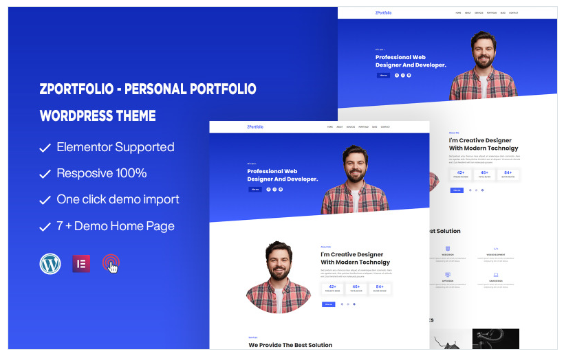 ZPortfolio - Personal Portfolio One page WordPress Theme