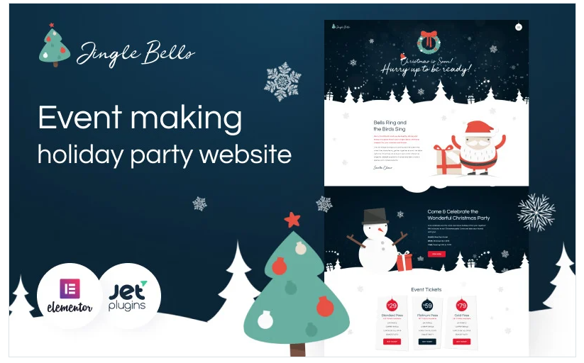 Product Image - Jingle Bells – Event Making Holiday Party Website WordPress Theme