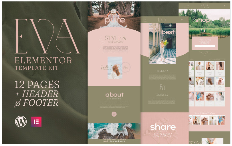 EVA - Elementor Template Kit - WooCommerce Compatible