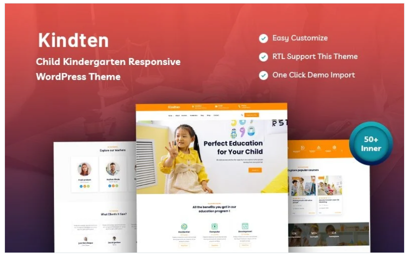 Kindten - Child Kindergarten Responsive WordPress Theme