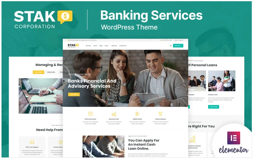 Stak - Banking, Loan Business and Finance WordPress Theme