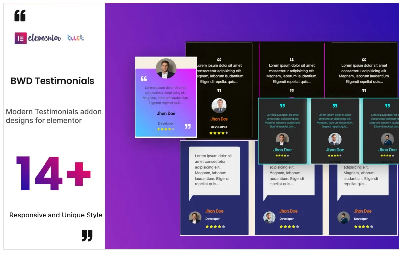 Testimonial WordPress Plugin For Elementor