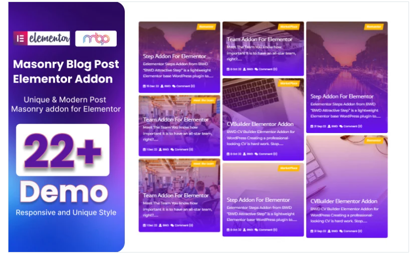 Masonry Blog Post WordPress Plugin For Elementor