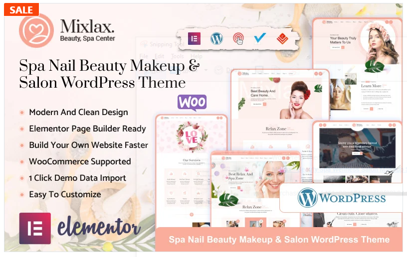 Mixlax - Beauty Spa Wellness Salon Makeup Shop WordPress Theme