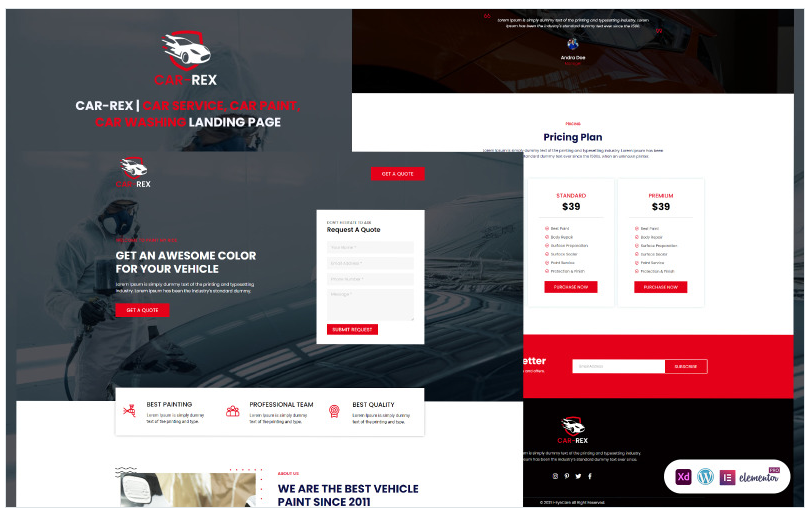 Car-Rex - Auto Service Elementor Landing Page
