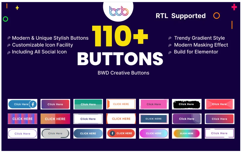 Creative Button WordPress Plugin For Elementor