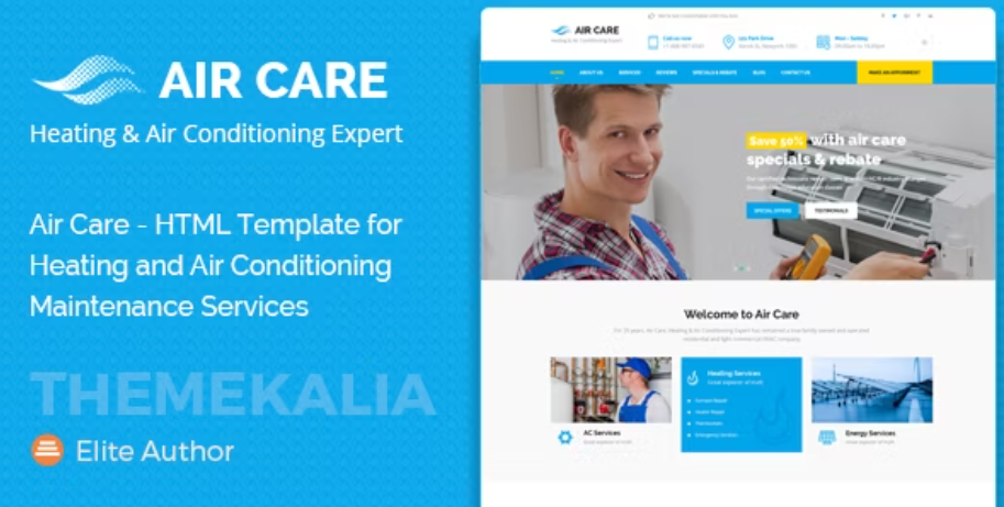 Air Care - Air Conditioning Services HTML Template