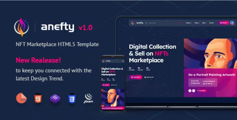 Anefty | NFT Marketplace HTML5 Template