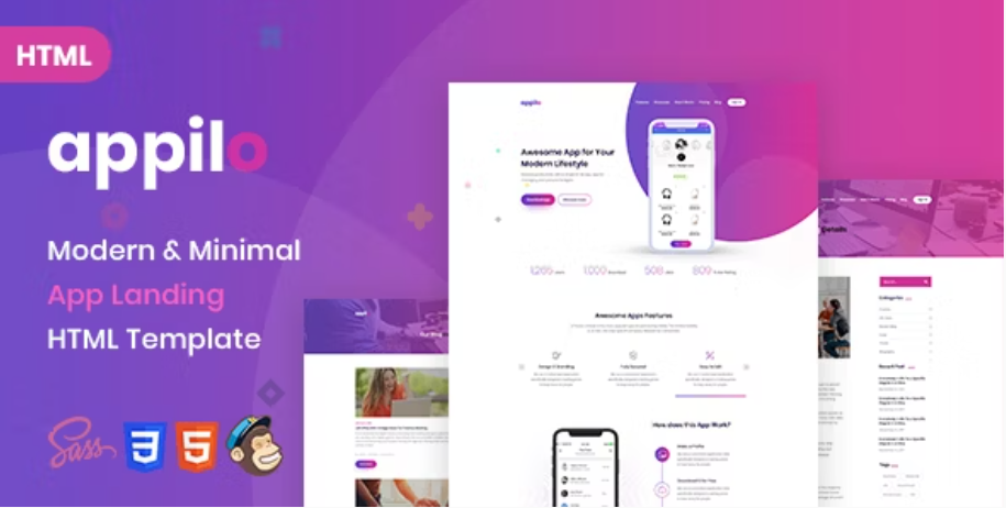 Appilo - App landing page HTML Template