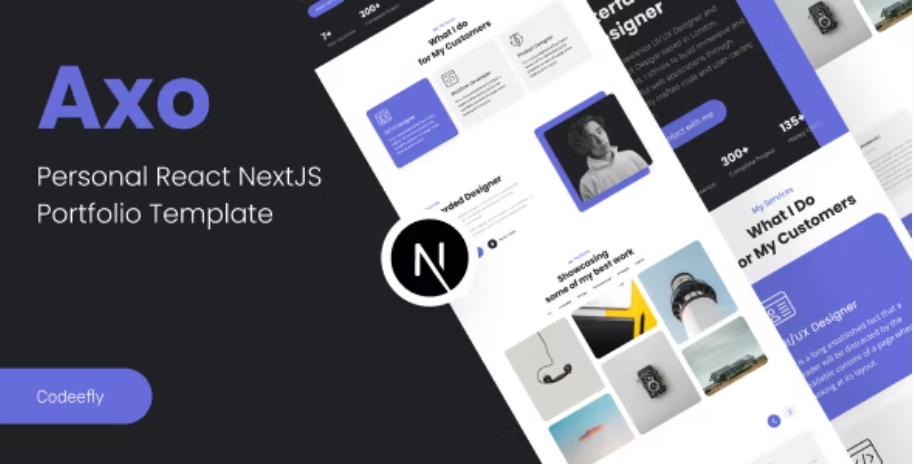 Axo personal portfolio React NextJS Template