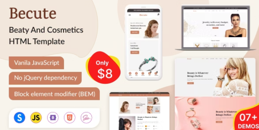 Becute -Jewelry and Beauty eCommerce HTML Template
