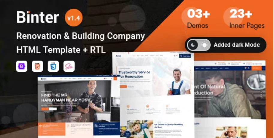 Binter - Renovation & Building Services Template