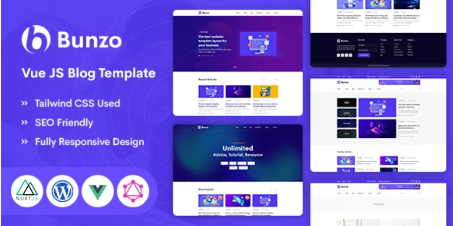 Bunzo - VUE JS Blog Template