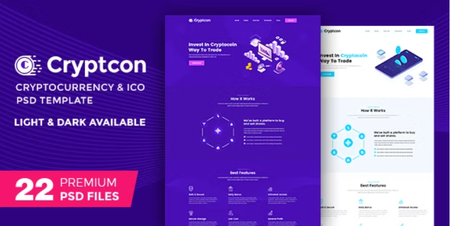 Crypton | ICO & Crypto Currency PSD Template