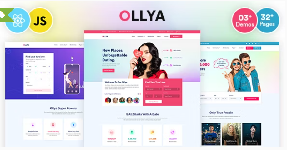 Dating and Community Site React Js Template