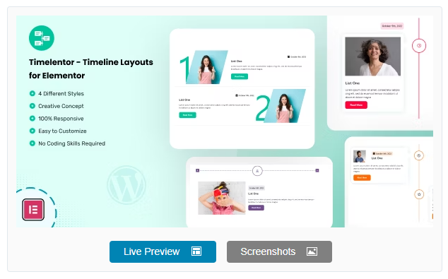 Timelentor – Timeline Layouts for Elementor