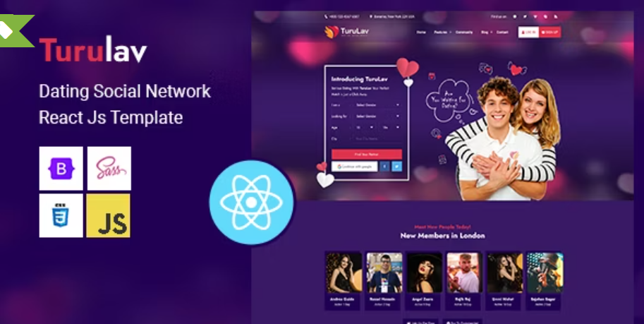 Dating Social Network React Js Template
