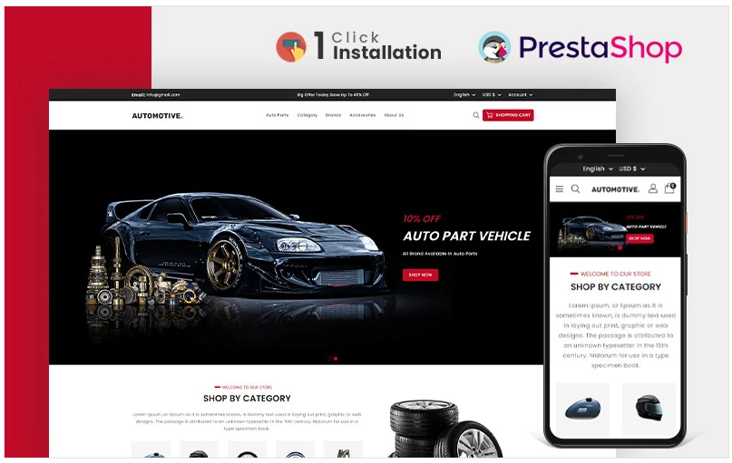 Automotive Auto Parts Store Prestashop Theme