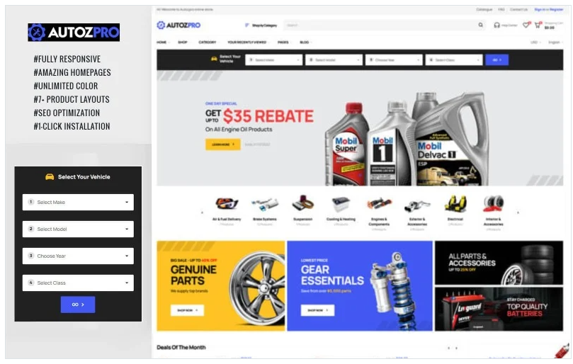 Autozpro Parts Cars Store PrestaShop Theme