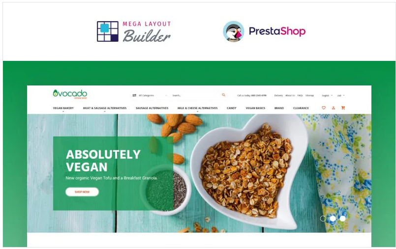 Avocado - Vegetarian Store PrestaShop Theme