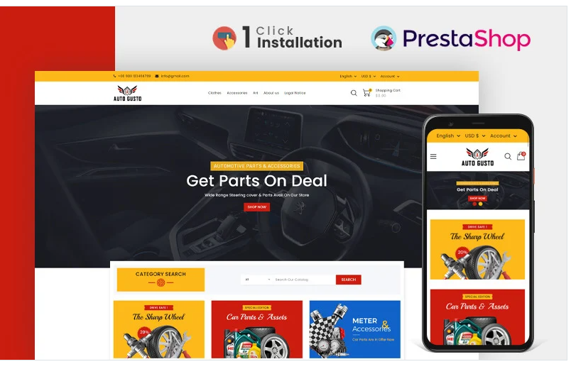 Auto Gusto Parts & Accessories Prestashop Theme