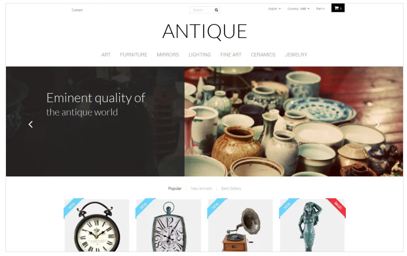 Antique PrestaShop Theme