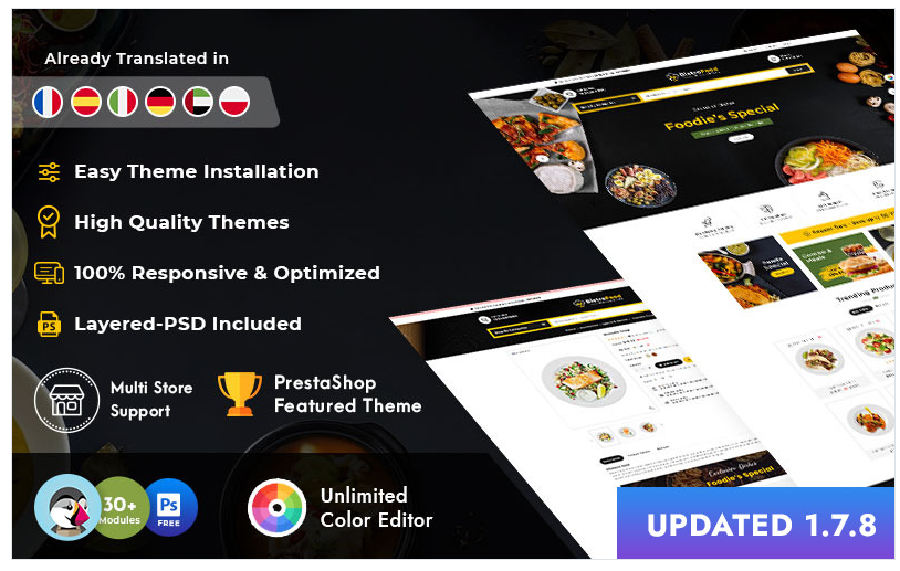Bistro Food Delicious & Tasty PrestaShop Theme