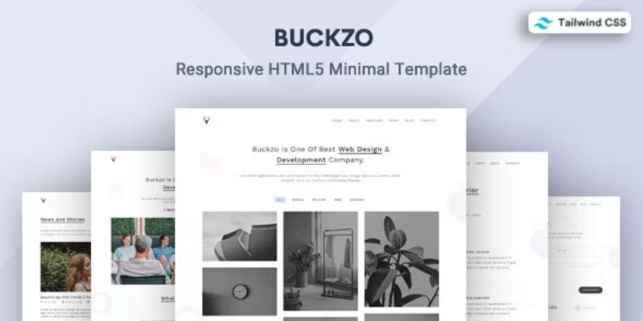 Tailwind CSS 3 Minimal Template - Buckzo