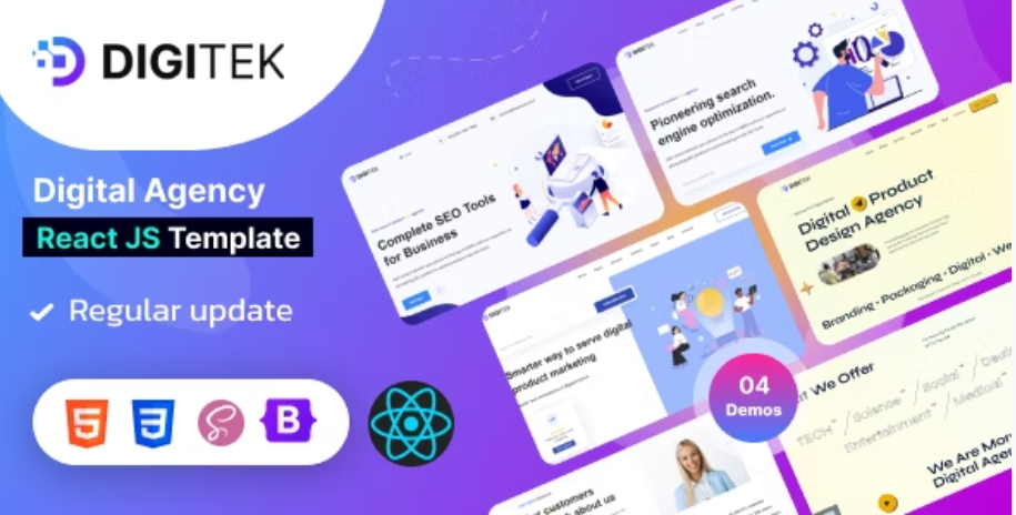 Digitek - Saas & Digital Agency React NextJS Templ