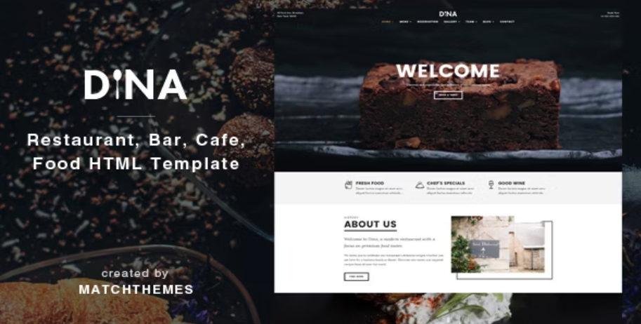Dina - Dining Restaurant Cafe Template