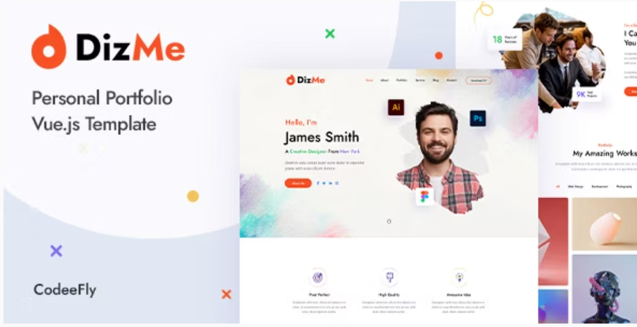 Dizme - Personal Portfolio Vue Template