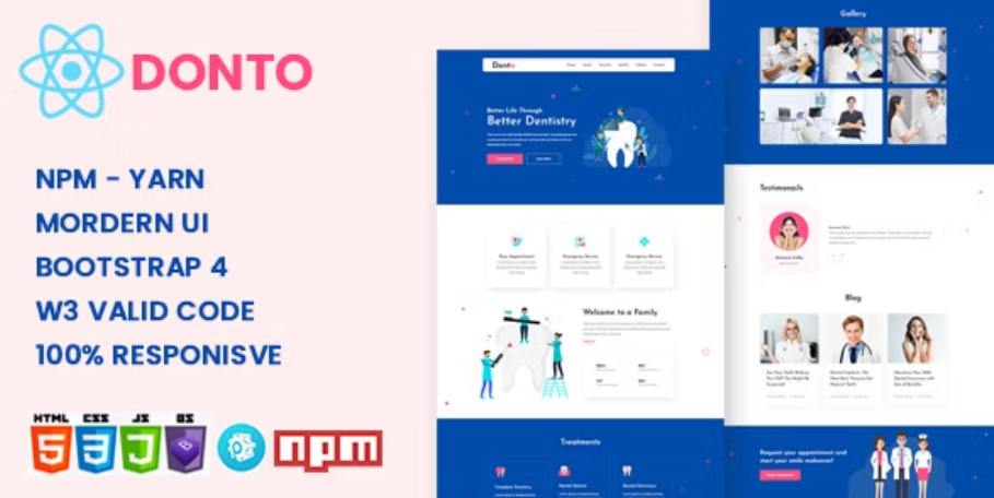 Donto - Dental Clinic & Medical React Template