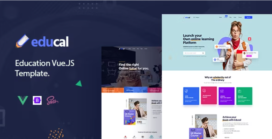 Educal - Online Course & Education Vue js Template