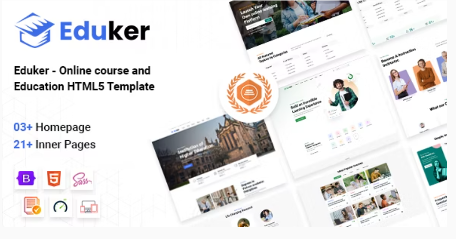 Eduker – Online Course & Education HTML5 Template