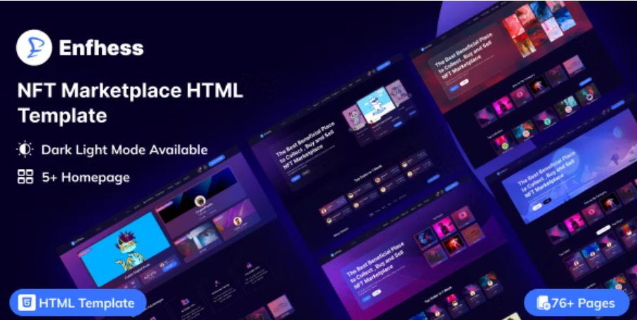 Enfhess - NFT Marketplace HTML Template