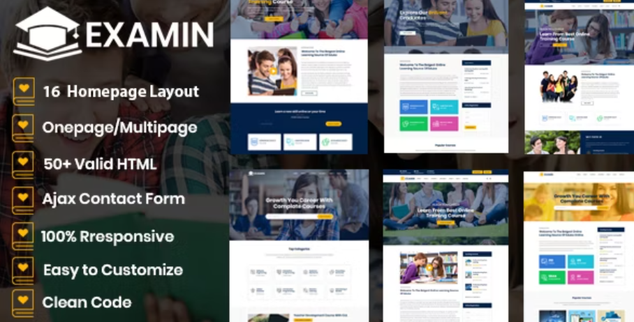 Examin - Education and LMS Template