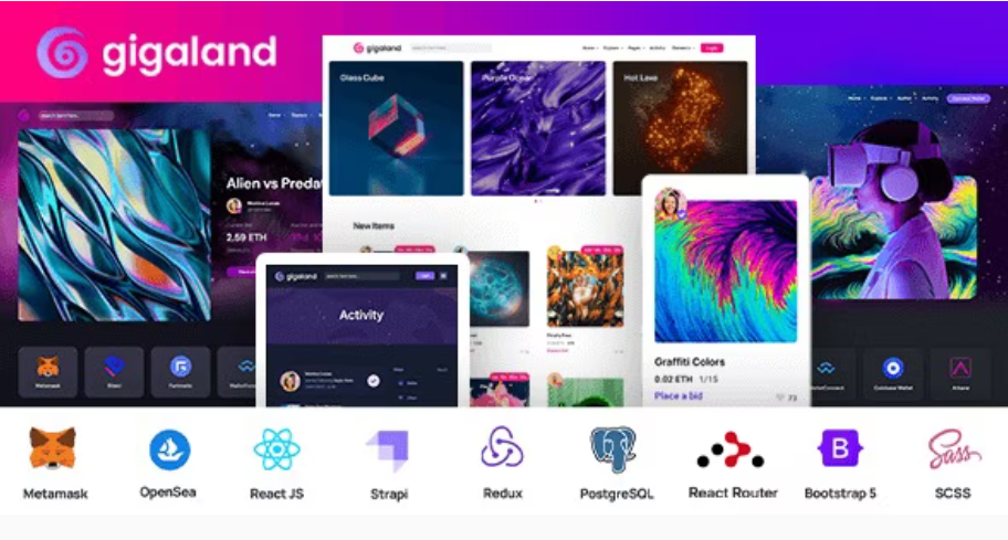 Gigaland - NFT Marketplace React Js Template