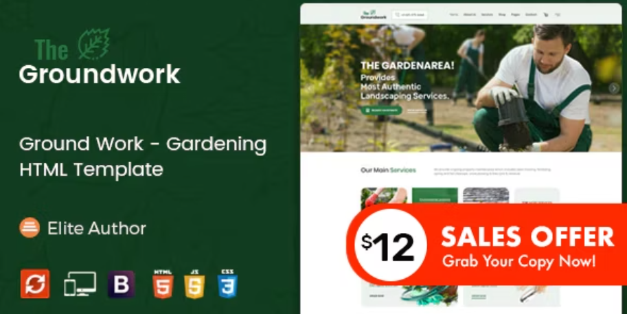 Ground Work - Gardening and Landscaping Template