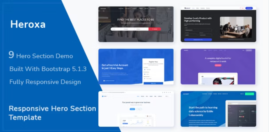 Heroxa - Responsive Hero Section Template